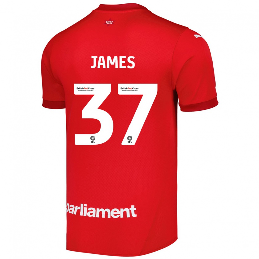 Kandiny Uomo Maglia Nathan James #37 Rosso Kit Gara Home 2024/25 Maglietta