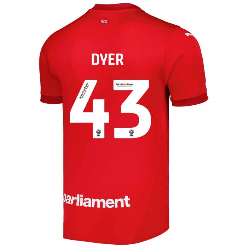 Kandiny Homem Camisola Josiah Dyer #43 Vermelho Principal 2024/25 Camisa Brasil