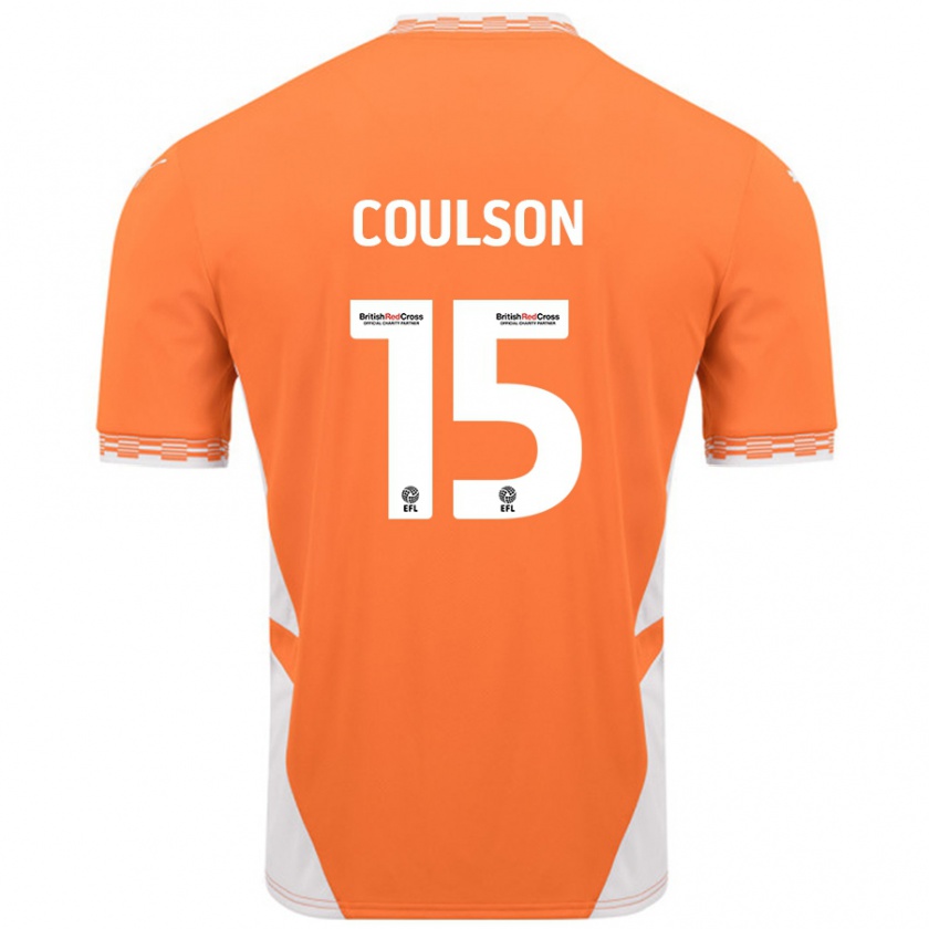 Kandiny Män Hayden Coulson #15 Orange Vit Hemmatröja Matchtröjor 2024/25 Tröjor T-Tröja