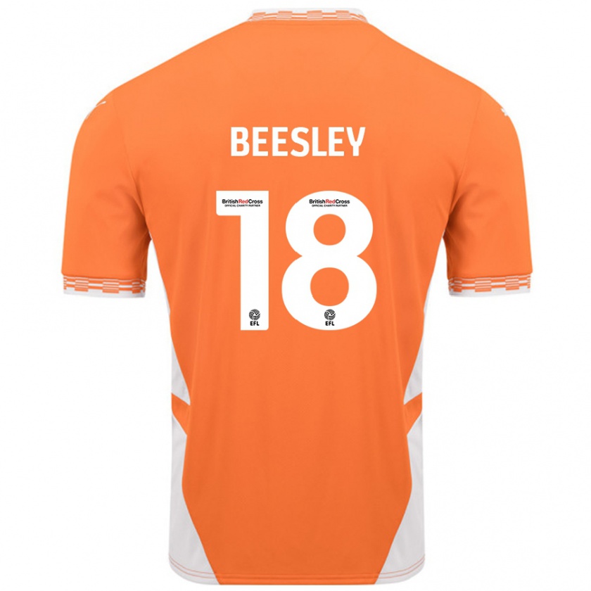 Kandiny Mann Jake Beesley #18 Oransje Hvit Hjemmetrøye Drakt Trøye 2024/25 Skjorter T-Skjorte