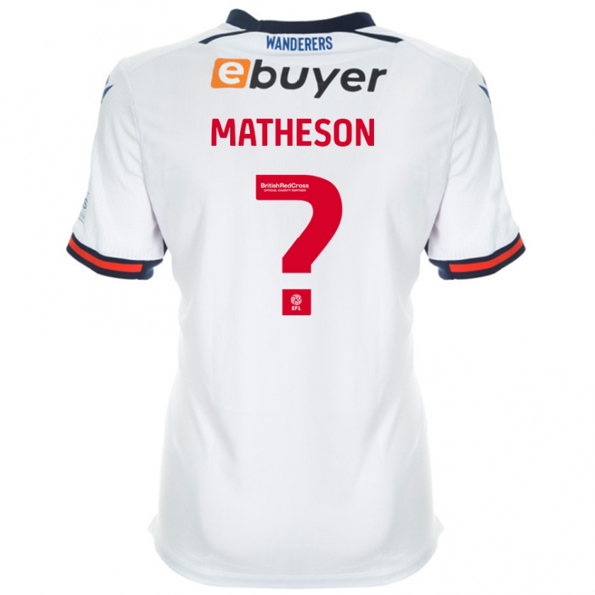 Kandiny Uomo Maglia Luke Matheson #0 Bianco Kit Gara Home 2024/25 Maglietta