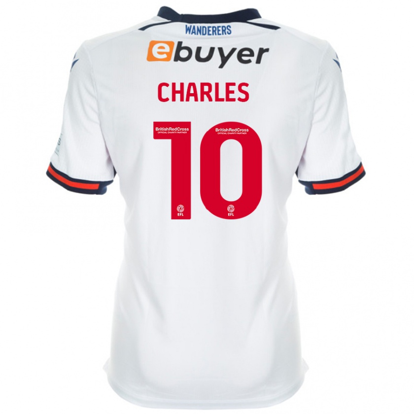 Kandiny Uomo Maglia Dion Charles #10 Bianco Kit Gara Home 2024/25 Maglietta