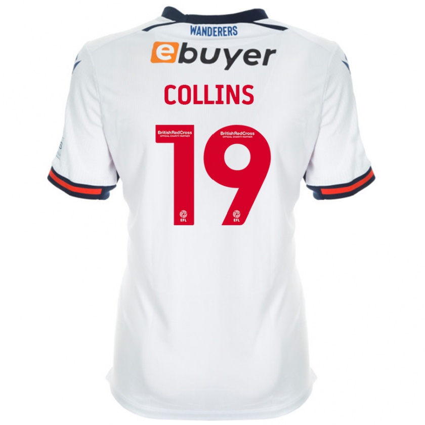 Kandiny Hombre Camiseta Aaron Collins #19 Blanco 1ª Equipación 2024/25 La Camisa