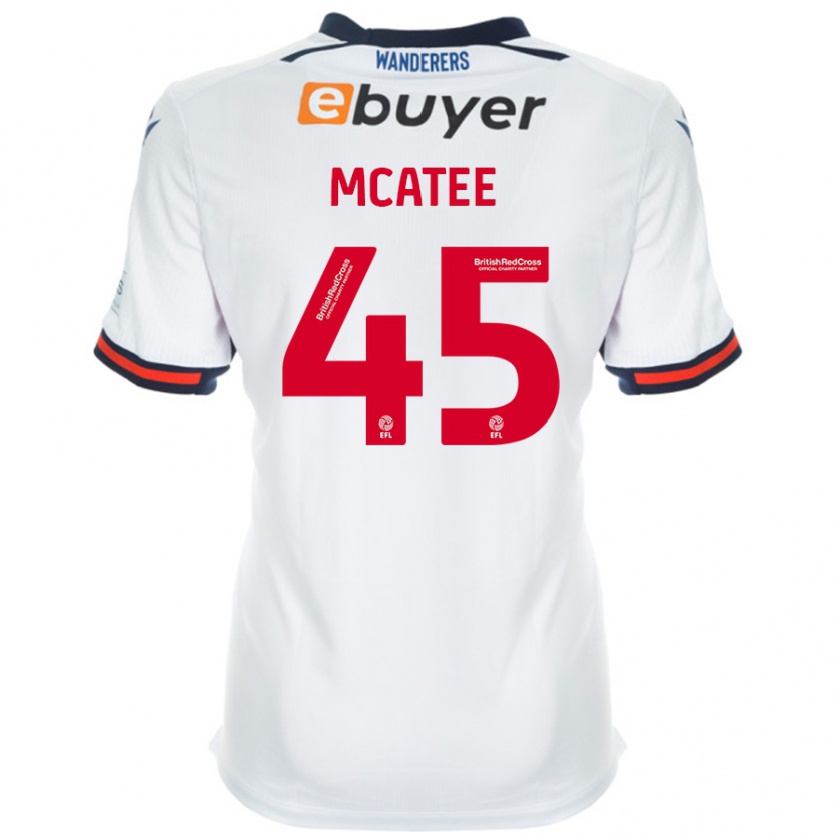 Kandiny Hombre Camiseta John Mcatee #45 Blanco 1ª Equipación 2024/25 La Camisa