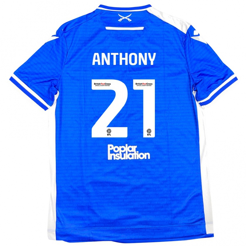 Kandiny Uomo Maglia Micah Anthony #21 Blu Bianco Kit Gara Home 2024/25 Maglietta