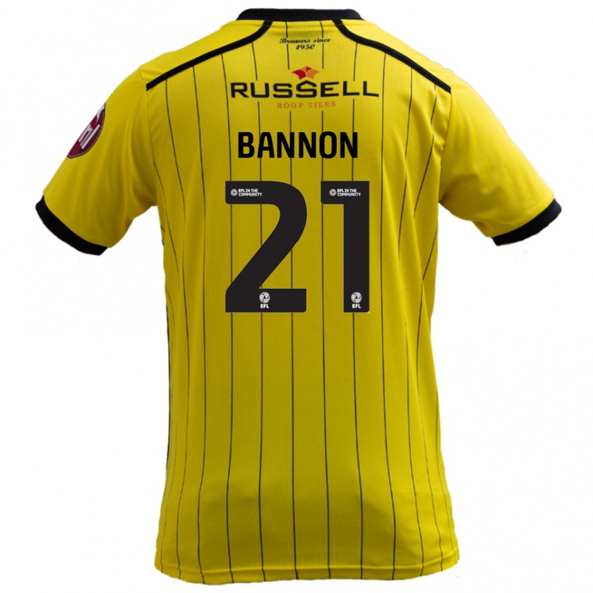 Kandiny Män Alex Bannon #21 Gul Hemmatröja Matchtröjor 2024/25 Tröjor T-Tröja