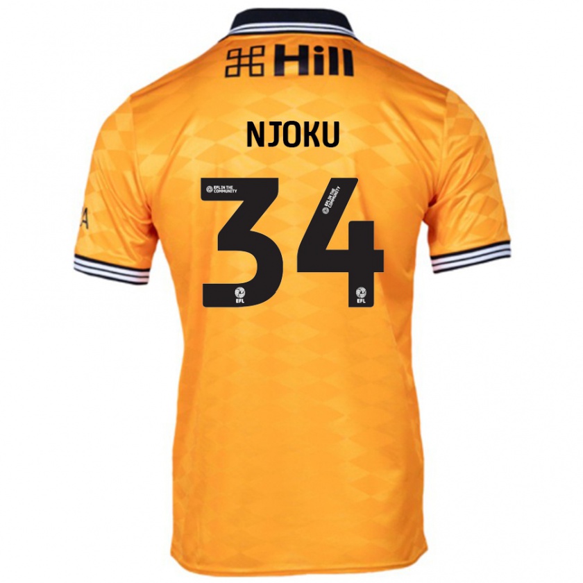 Kandiny Heren Brandon Njoku #34 Oranje Thuisshirt Thuistenue 2024/25 T-Shirt België