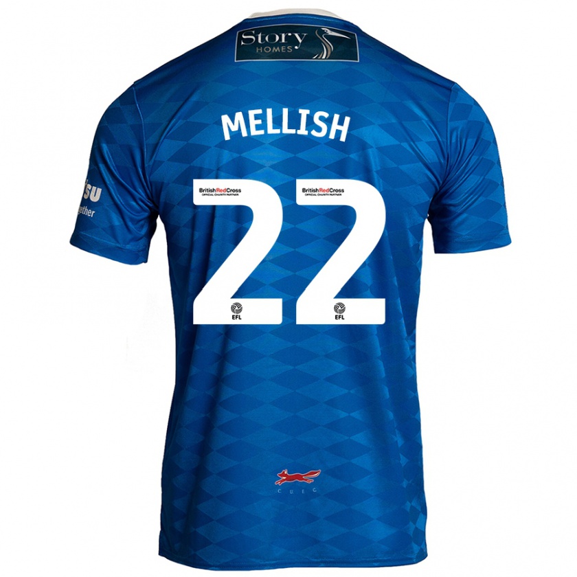 Kandiny Uomo Maglia Jon Mellish #22 Blu Kit Gara Home 2024/25 Maglietta