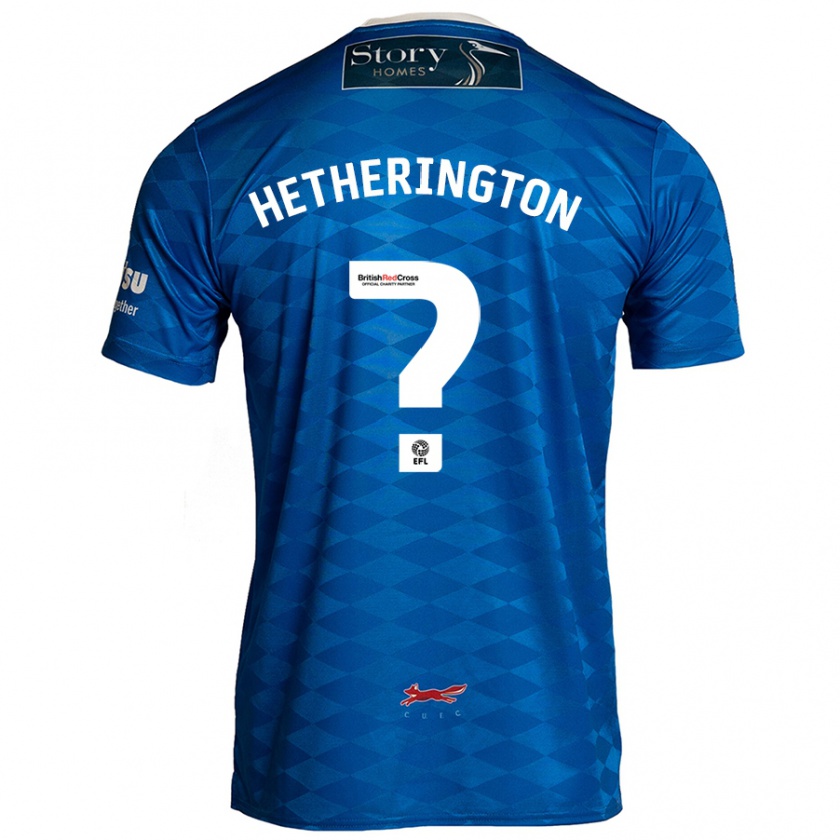 Kandiny Uomo Maglia Sam Hetherington #0 Blu Kit Gara Home 2024/25 Maglietta