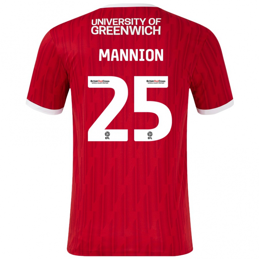 Kandiny Hombre Camiseta Will Mannion #25 Rojo Blanco 1ª Equipación 2024/25 La Camisa México