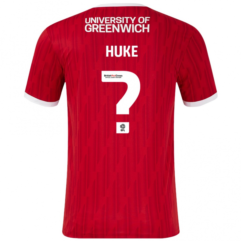 Kandiny Uomo Maglia Ryan Huke #0 Rosso Bianco Kit Gara Home 2024/25 Maglietta