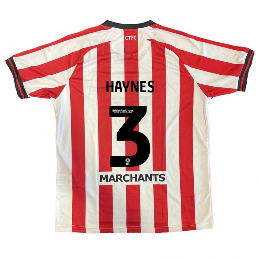 Kandiny Hombre Camiseta Ryan Haynes #3 Rojo Blanco 1ª Equipación 2024/25 La Camisa