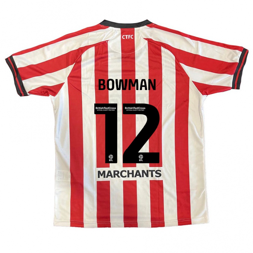 Kandiny Hombre Camiseta Ryan Bowman #12 Rojo Blanco 1ª Equipación 2024/25 La Camisa