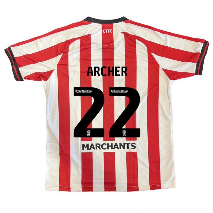 Kandiny Hombre Camiseta Ethon Archer #22 Rojo Blanco 1ª Equipación 2024/25 La Camisa