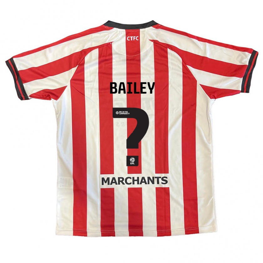 Kandiny Hombre Camiseta Ieuan Bailey #0 Rojo Blanco 1ª Equipación 2024/25 La Camisa