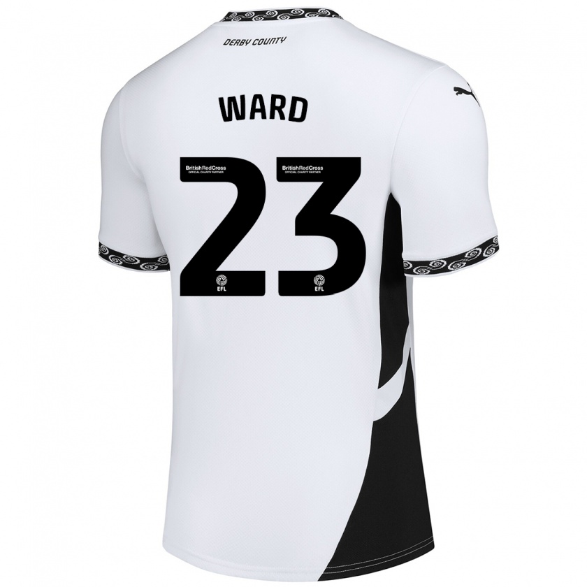 Kandiny Hombre Camiseta Joe Ward #23 Blanco Negro 1ª Equipación 2024/25 La Camisa