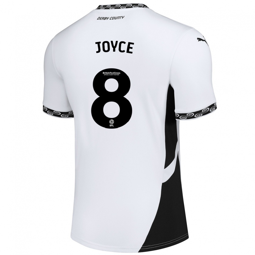 Kandiny Hombre Camiseta Emily Joyce #8 Blanco Negro 1ª Equipación 2024/25 La Camisa