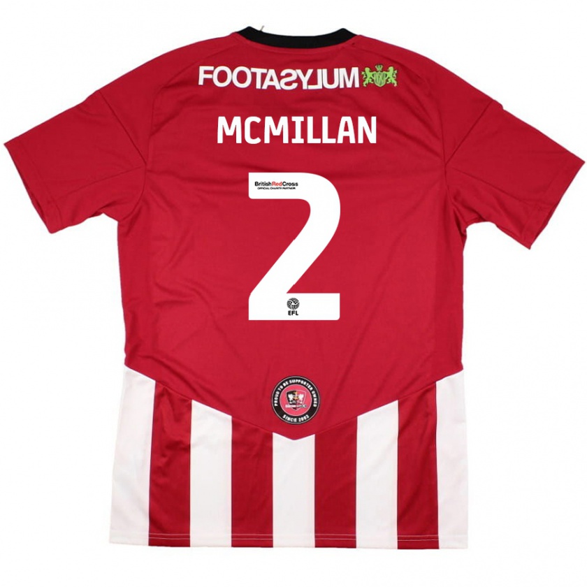 Kandiny Hombre Camiseta Jack Mcmillan #2 Rojo Blanco 1ª Equipación 2024/25 La Camisa