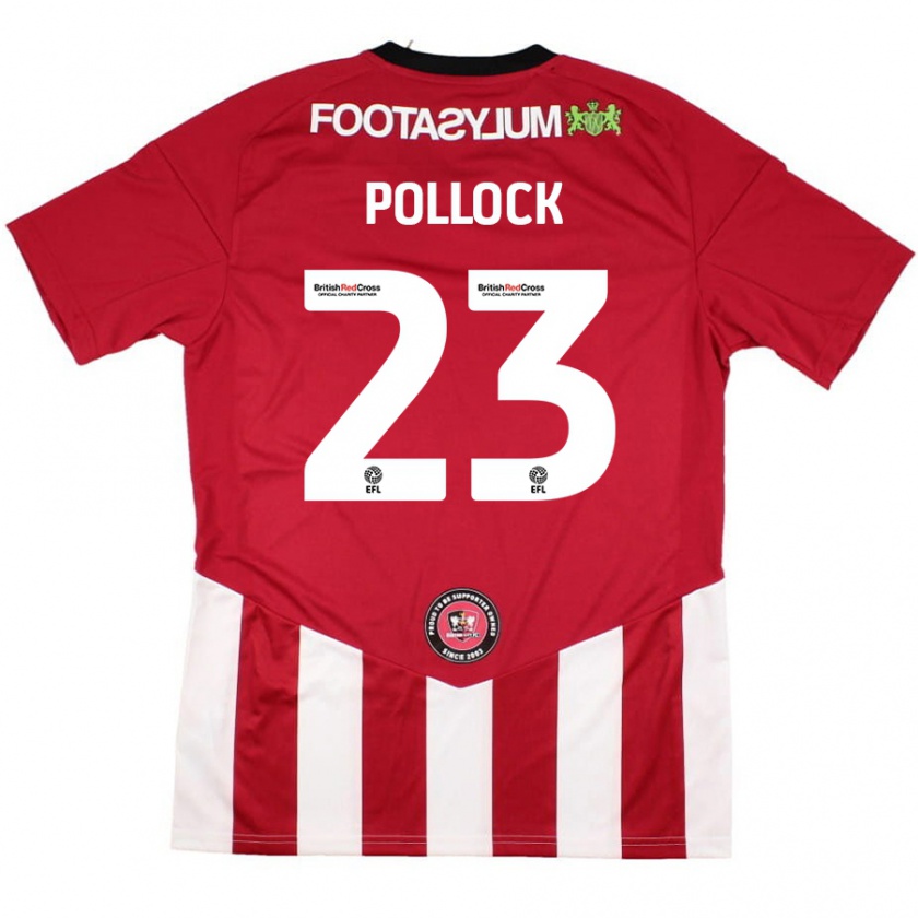 Kandiny Herren Amber Pollock #23 Rot Weiß Heimtrikot Trikot 2024/25 T-Shirt Österreich