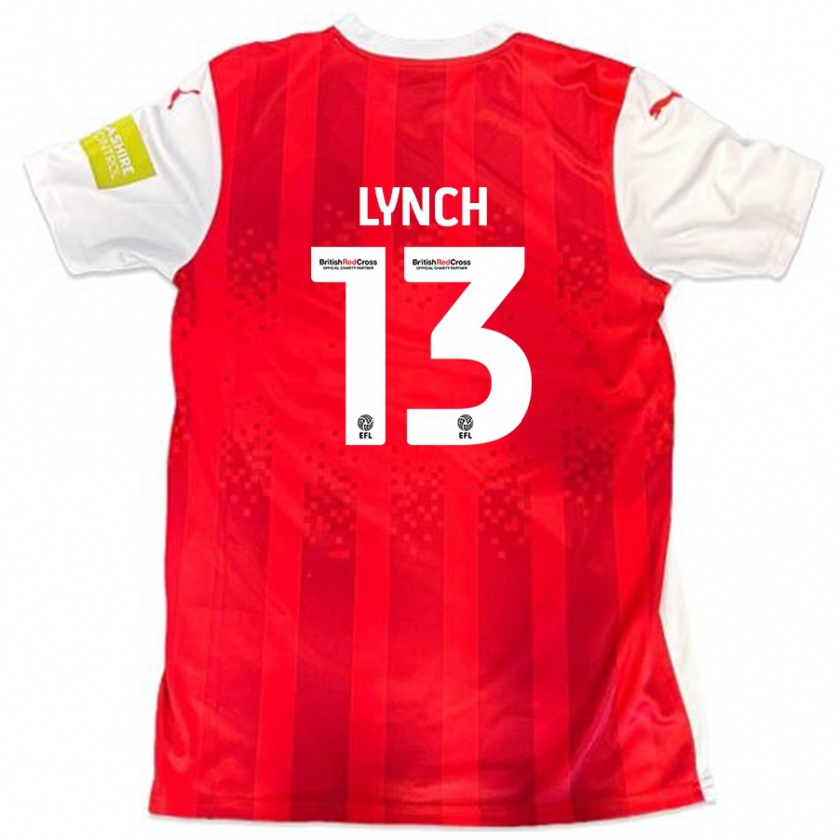 Kandiny Hombre Camiseta Jay Lynch #13 Rojo Blanco 1ª Equipación 2024/25 La Camisa