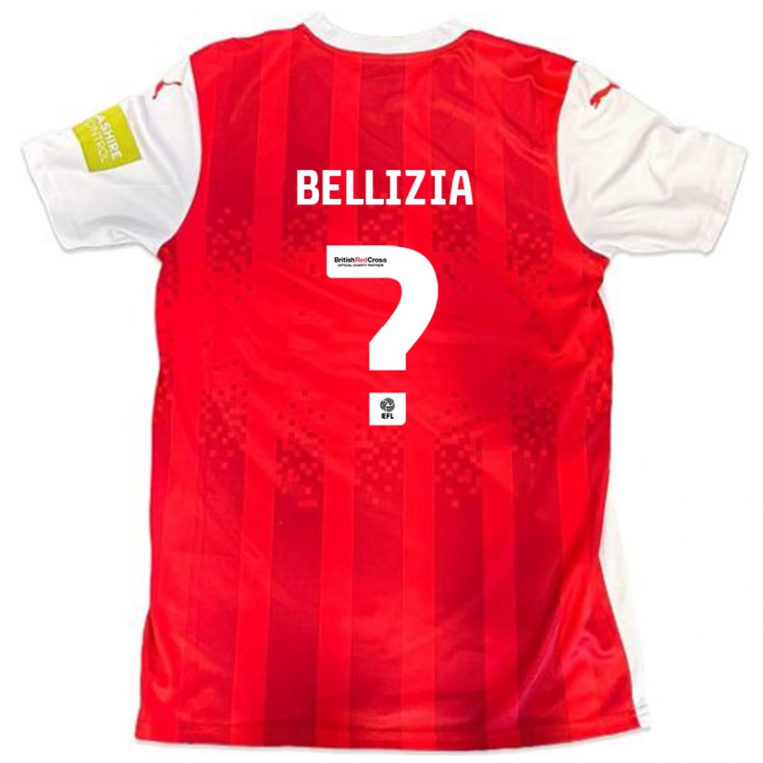 Kandiny Hombre Camiseta Oliver Bellizia #0 Rojo Blanco 1ª Equipación 2024/25 La Camisa