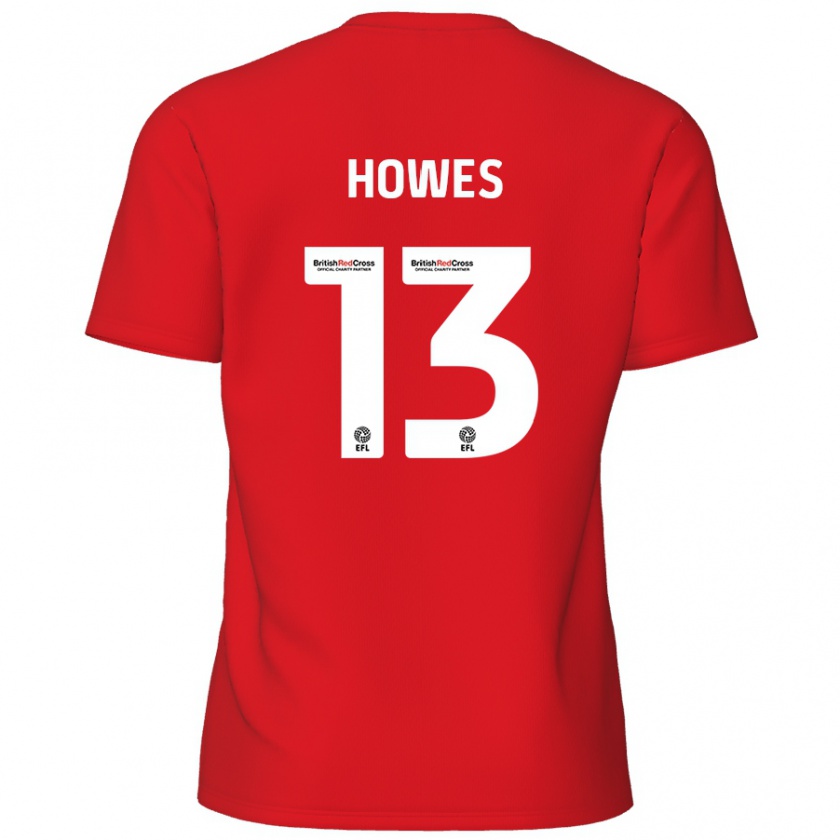 Kandiny Uomo Maglia Sam Howes #13 Rosso Kit Gara Home 2024/25 Maglietta