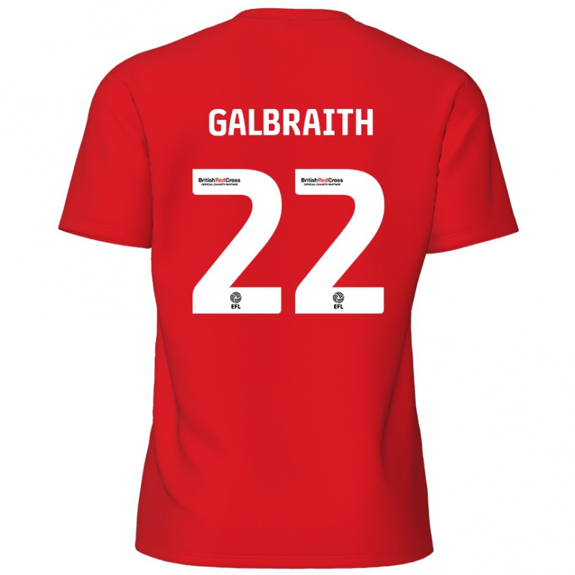 Kandiny Uomo Maglia Ethan Galbraith #22 Rosso Kit Gara Home 2024/25 Maglietta