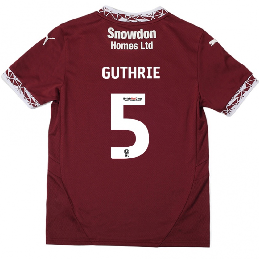 Kandiny Herren Jon Guthrie #5 Burgundrot Heimtrikot Trikot 2024/25 T-Shirt Österreich