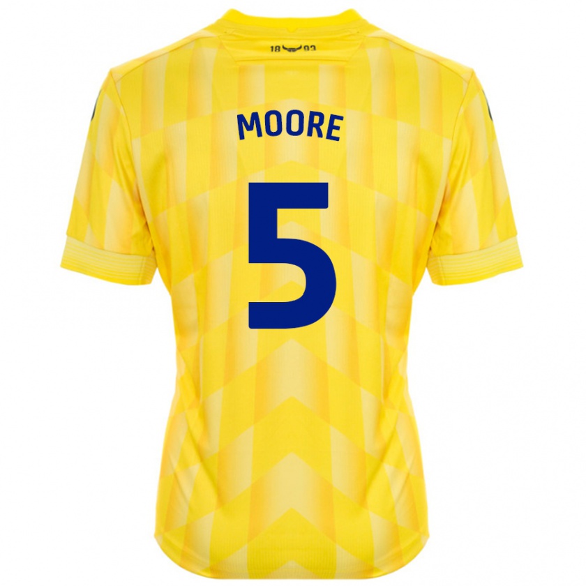 Kandiny Heren Elliott Moore #5 Geel Thuisshirt Thuistenue 2024/25 T-Shirt België