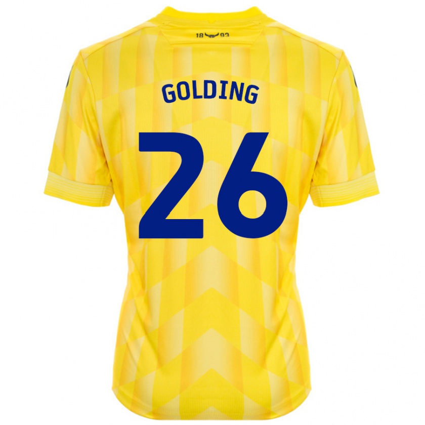 Kandiny Uomo Maglia James Golding #26 Giallo Kit Gara Home 2024/25 Maglietta