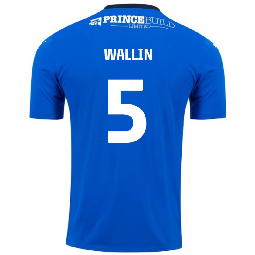 Kandiny Herren Oscar Wallin #5 Blau Weiß Heimtrikot Trikot 2024/25 T-Shirt Österreich