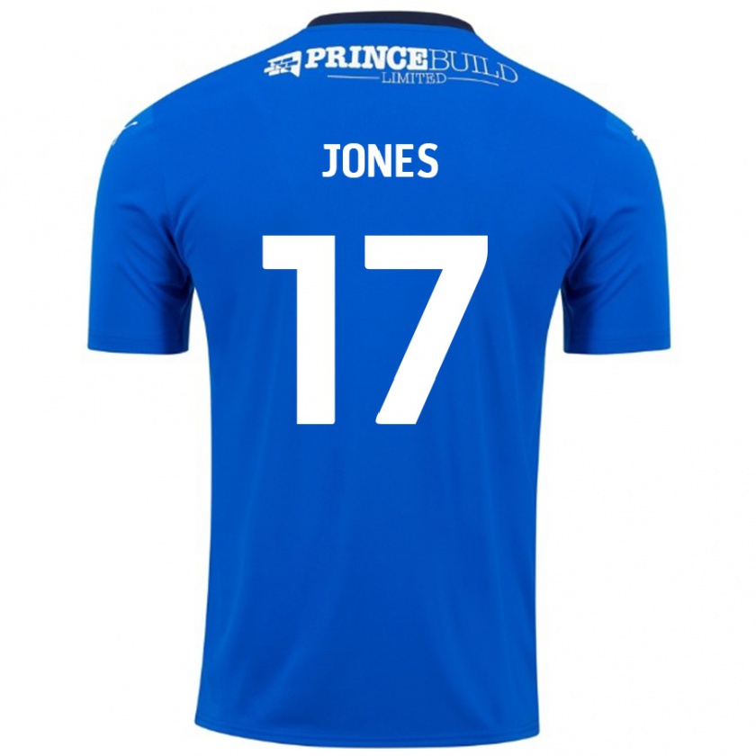 Kandiny Hombre Camiseta Ricky-Jade Jones #17 Azul Blanco 1ª Equipación 2024/25 La Camisa