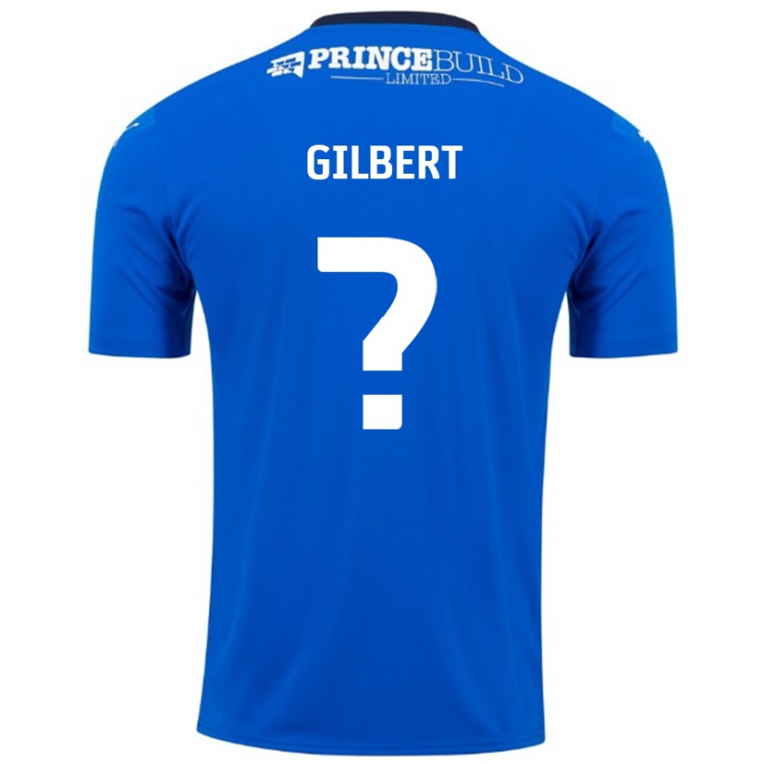 Kandiny Uomo Maglia Luke Gilbert #0 Blu Bianco Kit Gara Home 2024/25 Maglietta