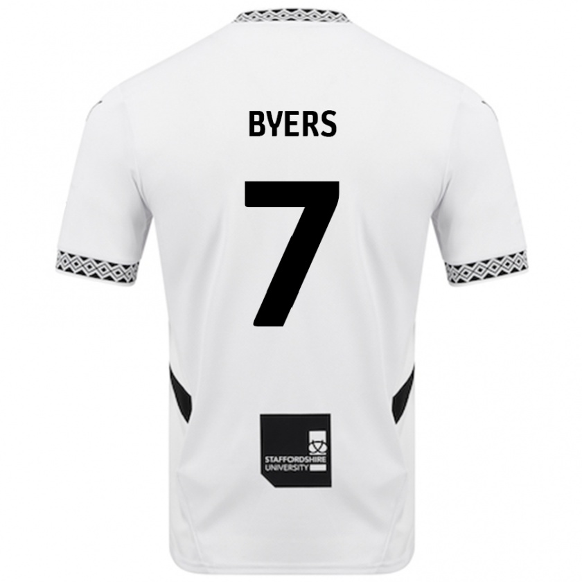 Kandiny Uomo Maglia George Byers #7 Bianco Kit Gara Home 2024/25 Maglietta