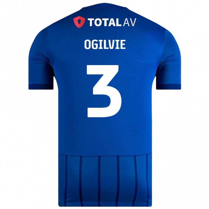 Kandiny Heren Connor Ogilvie #3 Blauw Thuisshirt Thuistenue 2024/25 T-Shirt België