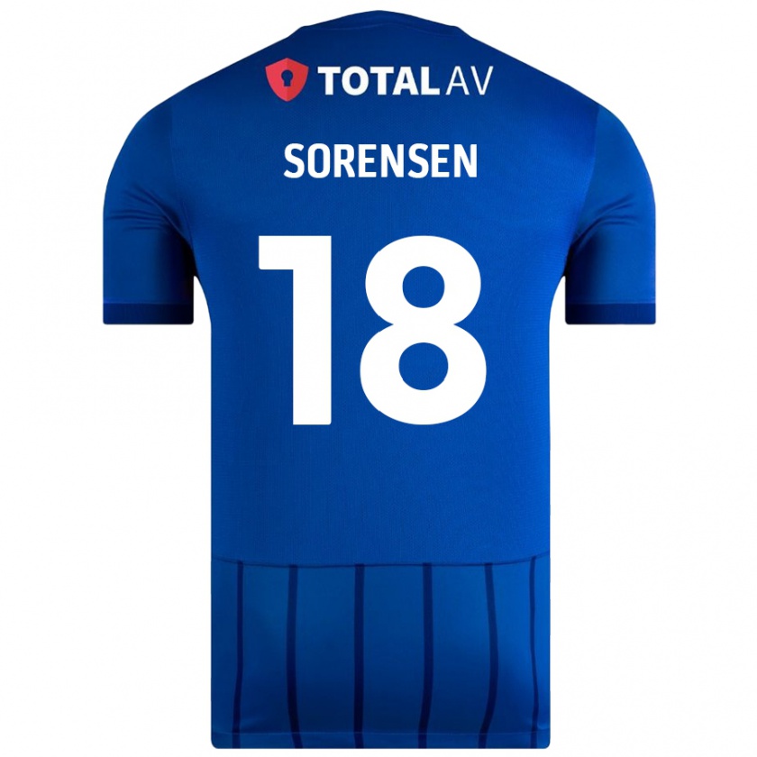 Kandiny Män Elias Sørensen #18 Blå Hemmatröja Matchtröjor 2024/25 Tröjor T-Tröja