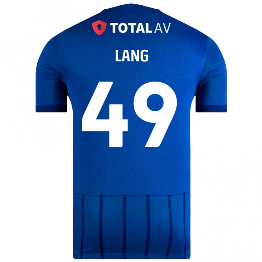 Kandiny Män Callum Lang #49 Blå Hemmatröja Matchtröjor 2024/25 Tröjor T-Tröja