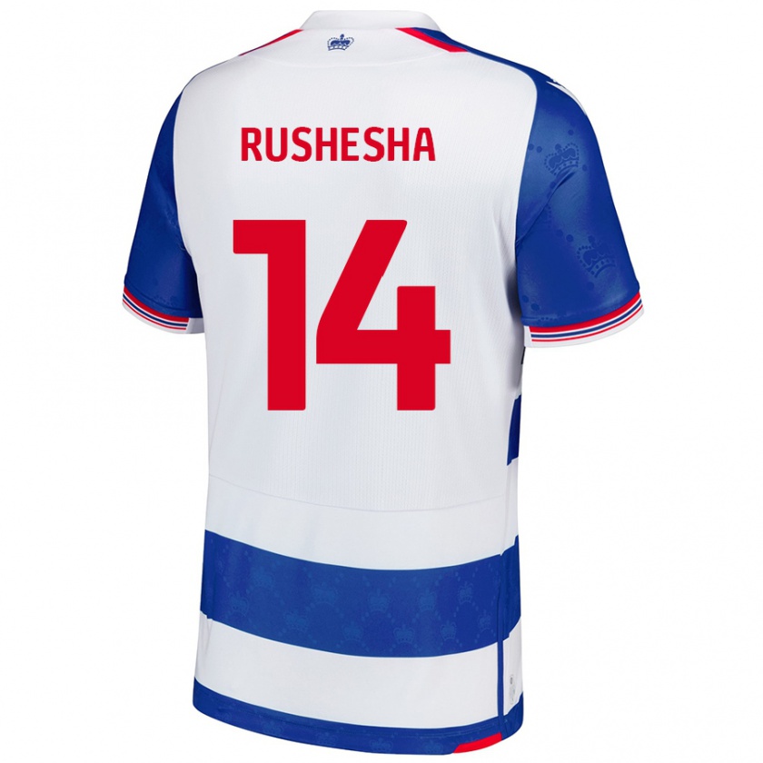 Kandiny Uomo Maglia Tivonge Rushesha #14 Blu Bianco Kit Gara Home 2024/25 Maglietta