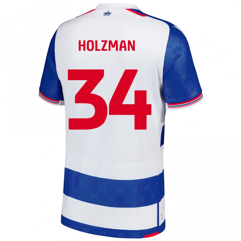 Kandiny Homem Camisola Louie Holzman #34 Branco Azul Principal 2024/25 Camisa Brasil