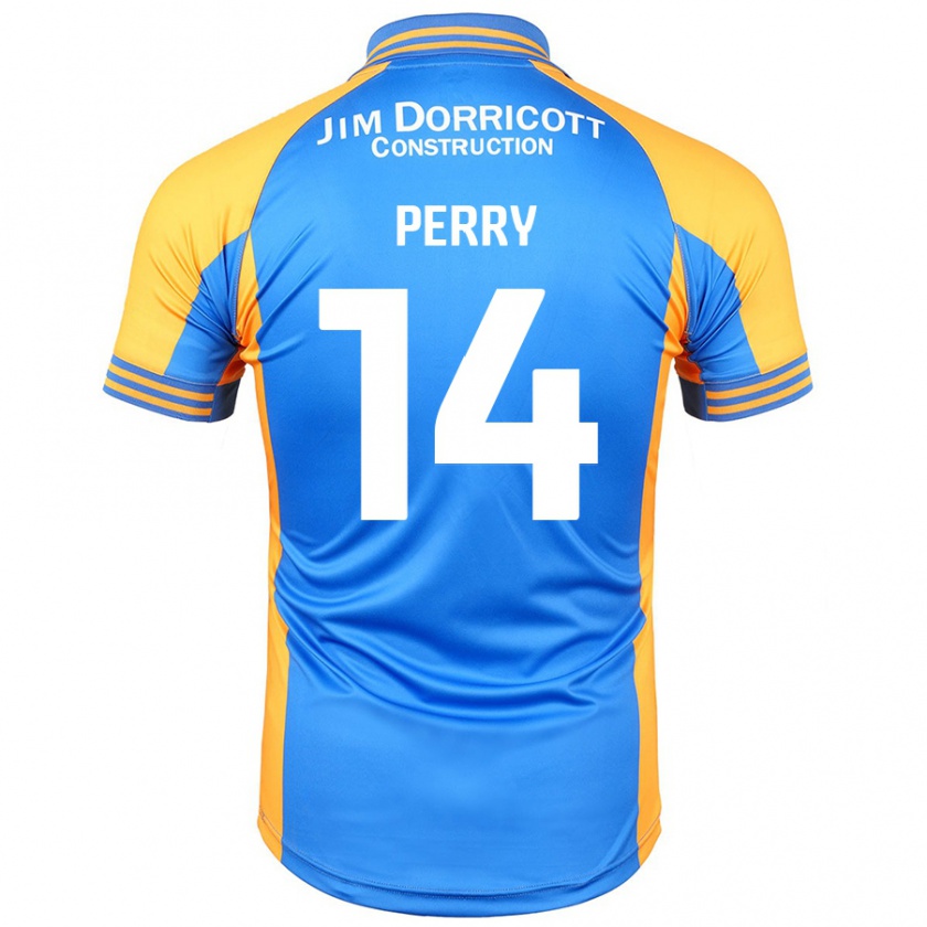 Kandiny Herren Taylor Perry #14 Blau Bernstein Heimtrikot Trikot 2024/25 T-Shirt Österreich