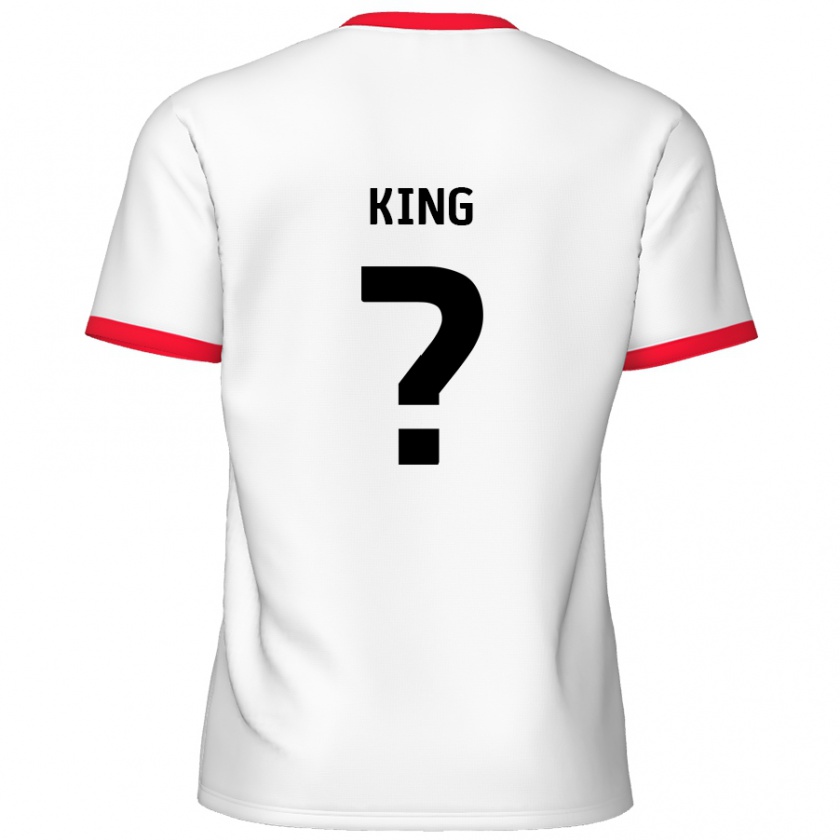 Kandiny Hombre Camiseta Eli King #0 Blanco Rojo 1ª Equipación 2024/25 La Camisa