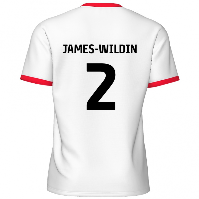 Kandiny Herren Luther James-Wildin #2 Weiß Rot Heimtrikot Trikot 2024/25 T-Shirt Österreich