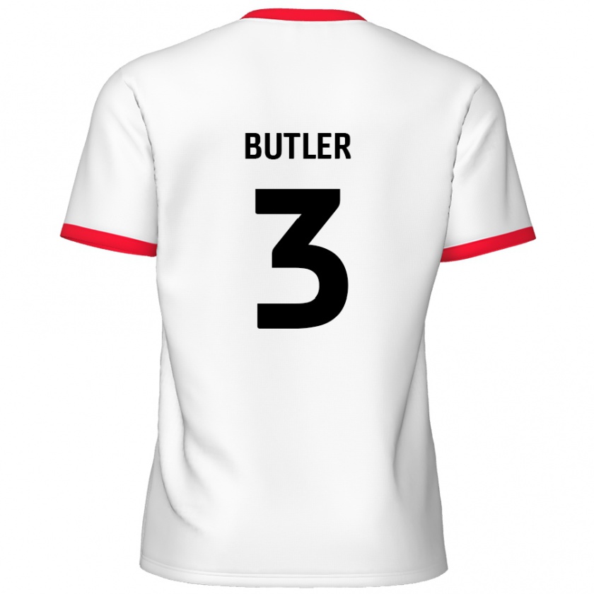 KandinyメンズDan Butler#3白 赤ホームシャツ2024/25ジャージーユニフォーム