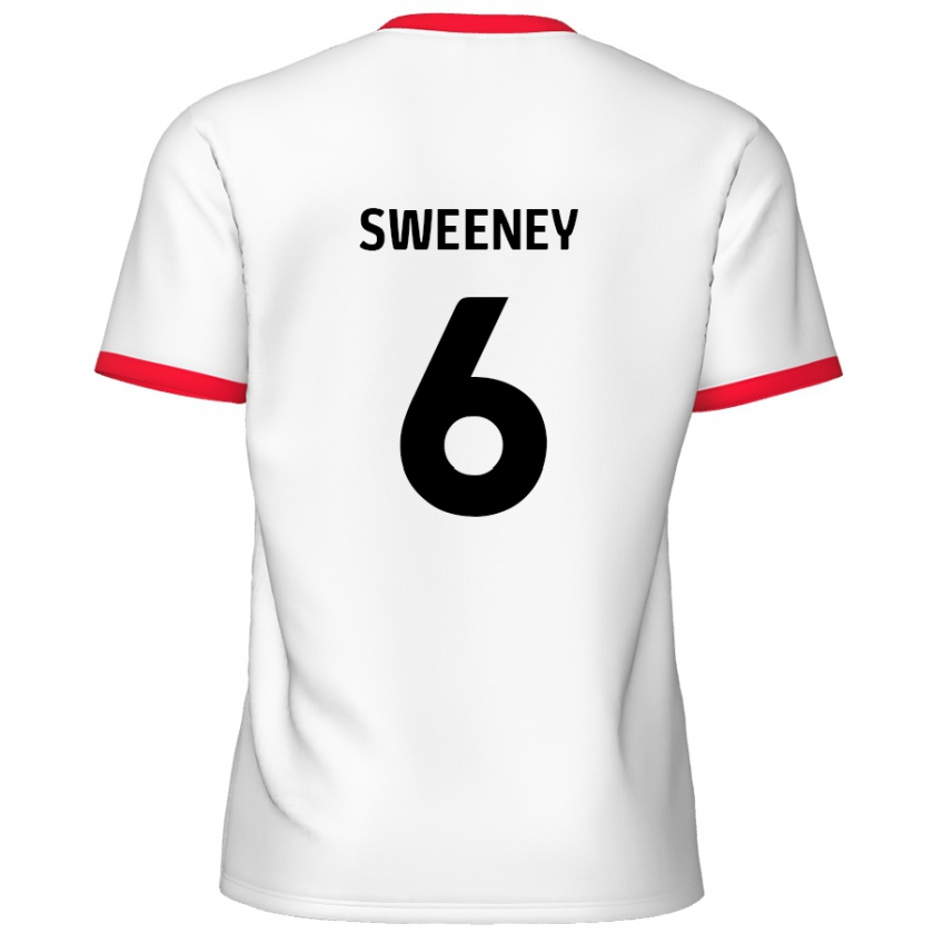 Kandiny Hombre Camiseta Dan Sweeney #6 Blanco Rojo 1ª Equipación 2024/25 La Camisa