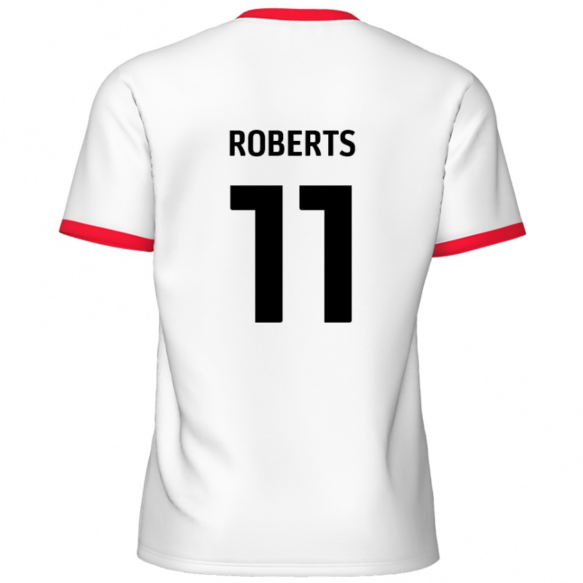 Kandiny Män Jordan Roberts #11 Vit Röd Hemmatröja Matchtröjor 2024/25 Tröjor T-Tröja