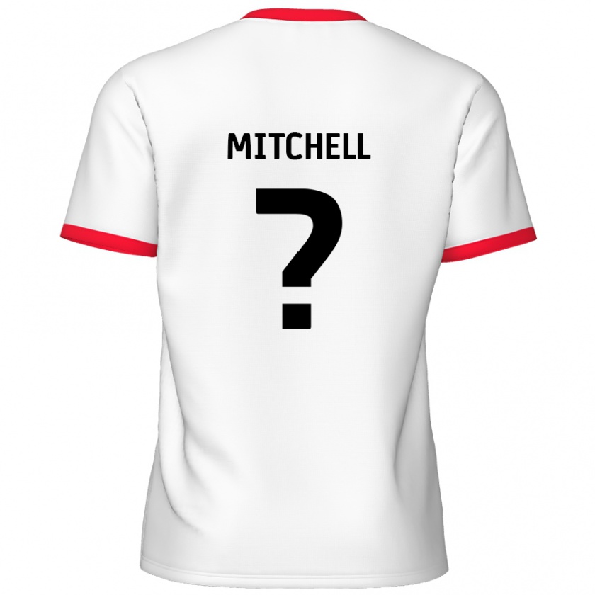 Kandiny Hombre Camiseta Rylee Mitchell #0 Blanco Rojo 1ª Equipación 2024/25 La Camisa