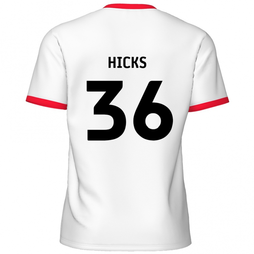 KandinyメンズDavid Hicks#36白 赤ホームシャツ2024/25ジャージーユニフォーム