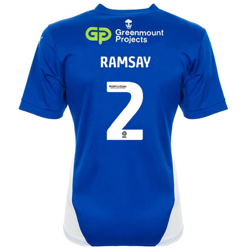 Kandiny Herren Calvin Ramsay #2 Blau Weiß Heimtrikot Trikot 2024/25 T-Shirt Österreich