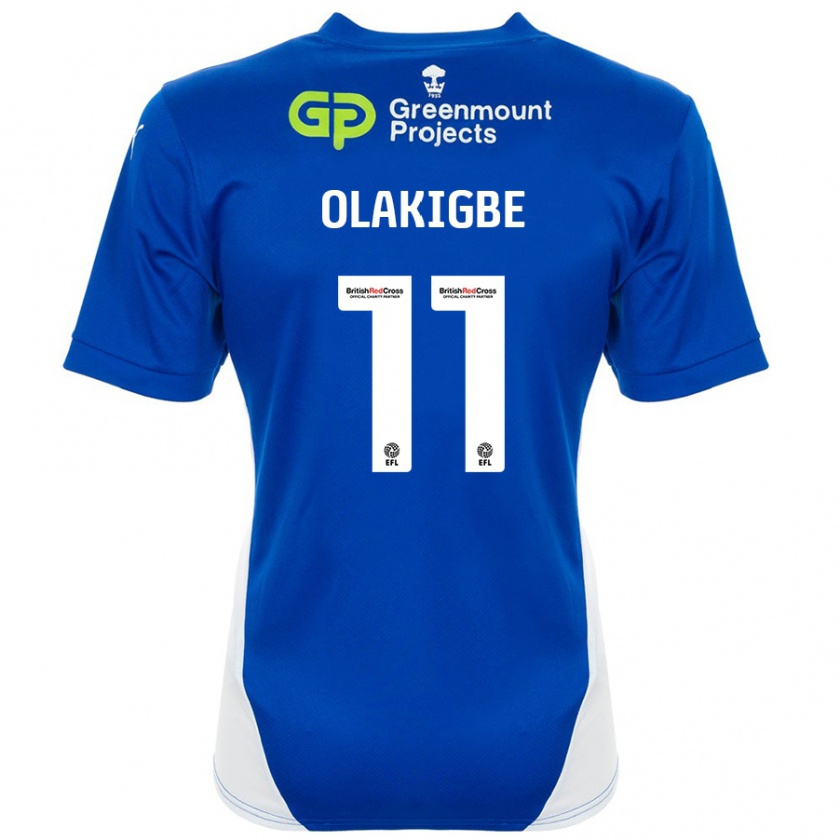 Kandiny Uomo Maglia Michael Olakigbe #11 Blu Bianco Kit Gara Home 2024/25 Maglietta