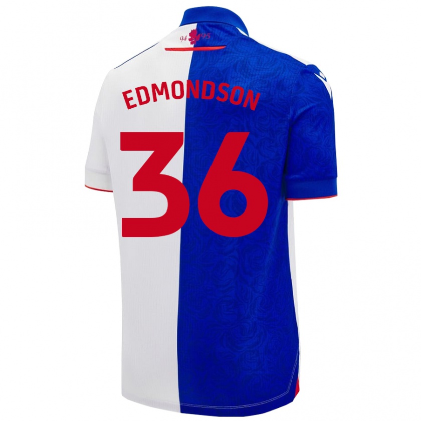 Kandiny Hombre Camiseta James Edmondson #36 Azul Cielo Blanco 1ª Equipación 2024/25 La Camisa